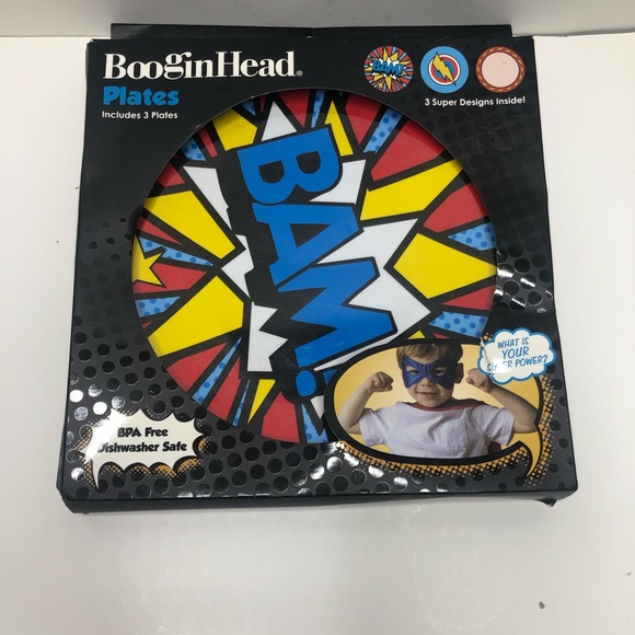 BooginHead Melamine Boys Plate Set, 3-Pack - Picture 2 of 5